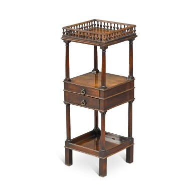 View full screen - View 1 of Lot 22. A George II mahogany three-tier night table.