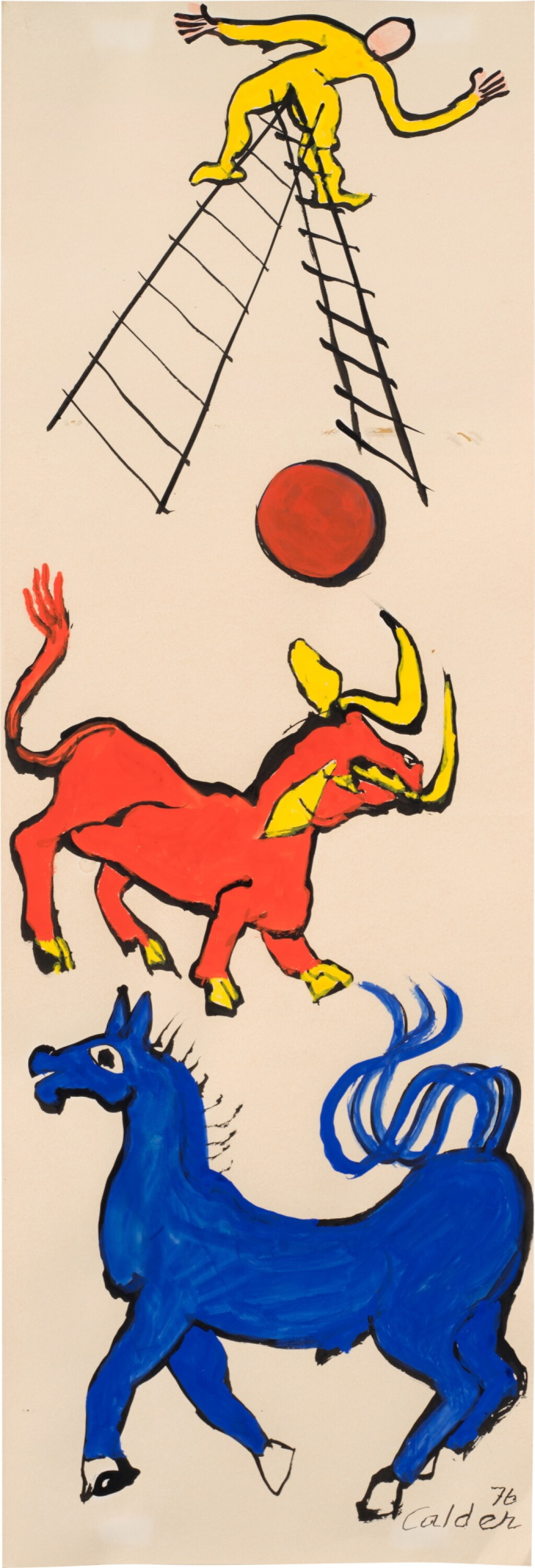 View full screen - View 1 of Lot 634. Acrobat, Bull, and Horse.