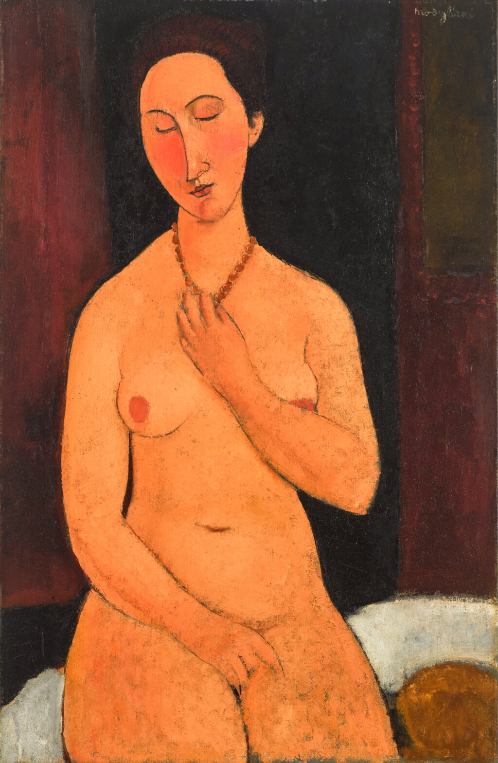 View full screen - View 1 of Lot 13. Nu assis au collier.
