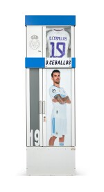 First Team Locker #19: The Real Madrid Santiago Bernabéu Stadium 2001/02 - 2021/22 | Álvaro Odriozola, Achraf Hakimi, Luka Modric, Raphaël Varane, Ezequiel Garay, Klaas-Jan Huntelaar, Rafael van der Vaart, Júlio Baptista, José Antonio Reyes, Antonio Cassano, Javier Portillo, Walter Samuel, Esteban Cambiasso, Elvir Baljić