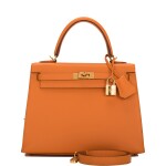 Hèrmes Abricot Sellier Kelly 25cm of Epsom Leather with Gold Hardware