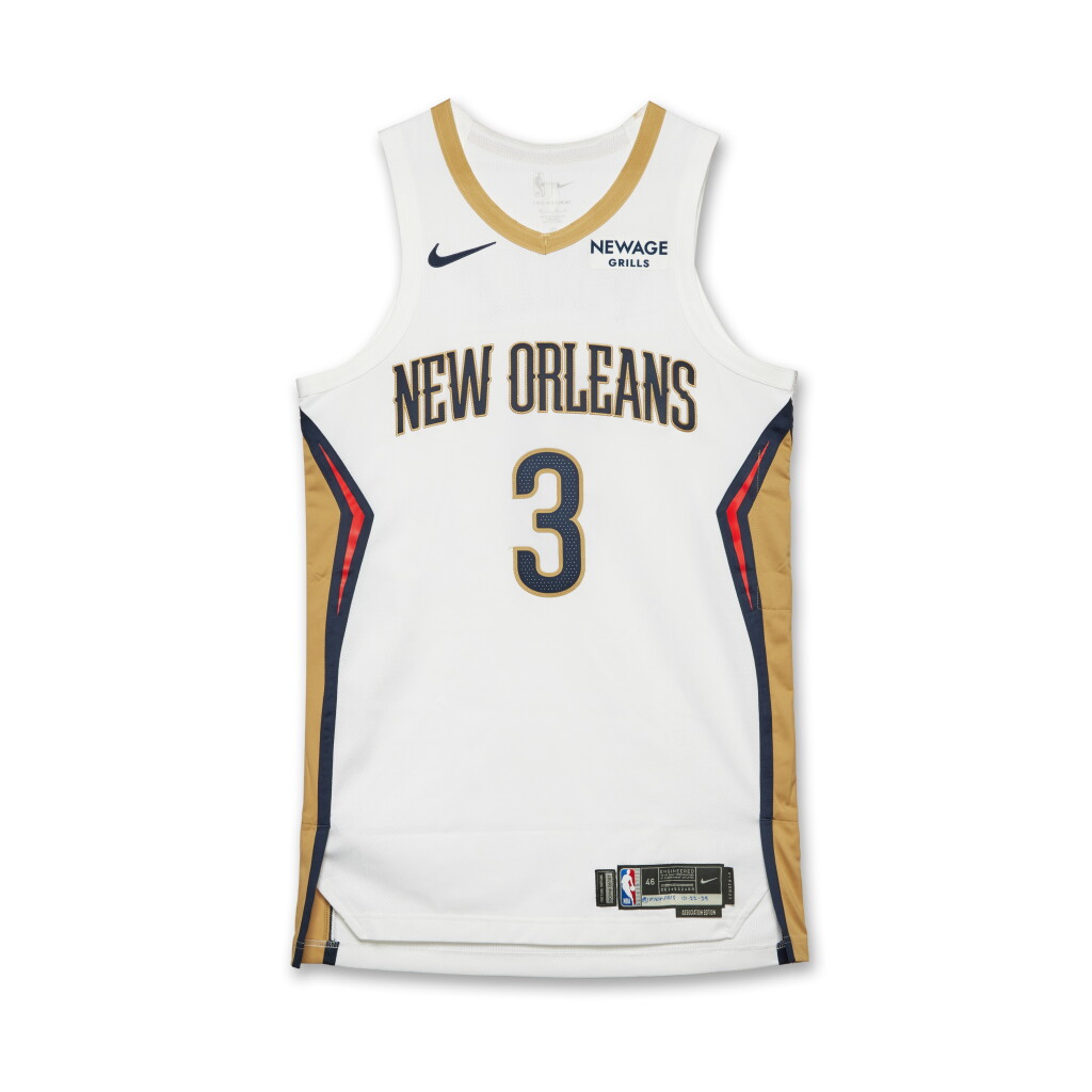View full screen - View 1 of Lot 50. Jordan Poole New Orleans Pelicans 2025-2026 NBA Tip-Off Game Worn Association Edition Jersey .