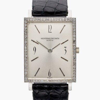 View full screen - View 1 of Lot 713. Reference 6776 | A white gold and diamond-set wristwatch, Circa 1970.