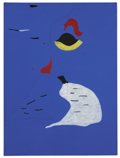 View full screen - View 1 of Lot 17. JOAN MIRÓ | PEINTURE (FEMME AU CHAPEAU ROUGE).
