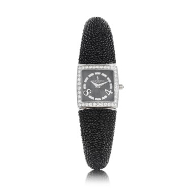 View full screen - View 1 of Lot 8160. Piccolina | A white gold and diamond-set bangle watch, Circa 2019 | Piccolina | 白金鑲鑽石手鐲腕錶,約2019年製.