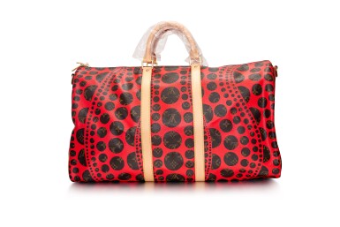 View full screen - View 1 of Lot 8558. Red Limited Edition Monogram Waves Keepall Bandouliere 55 in Coated Canvas with Gold Tone Hardware, 2012.