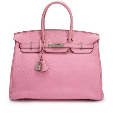 View full screen - View 1 of Lot 43. Bubblegum Pink 5P Clémence Birkin 35 Palladium Hardware, 2010.