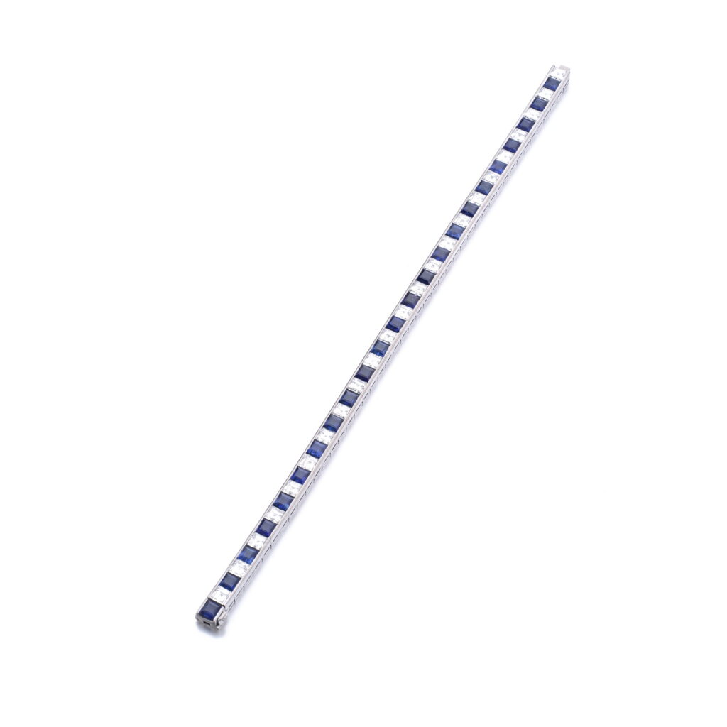 View full screen - View 1 of Lot 941. Sapphire and diamond bracelet.