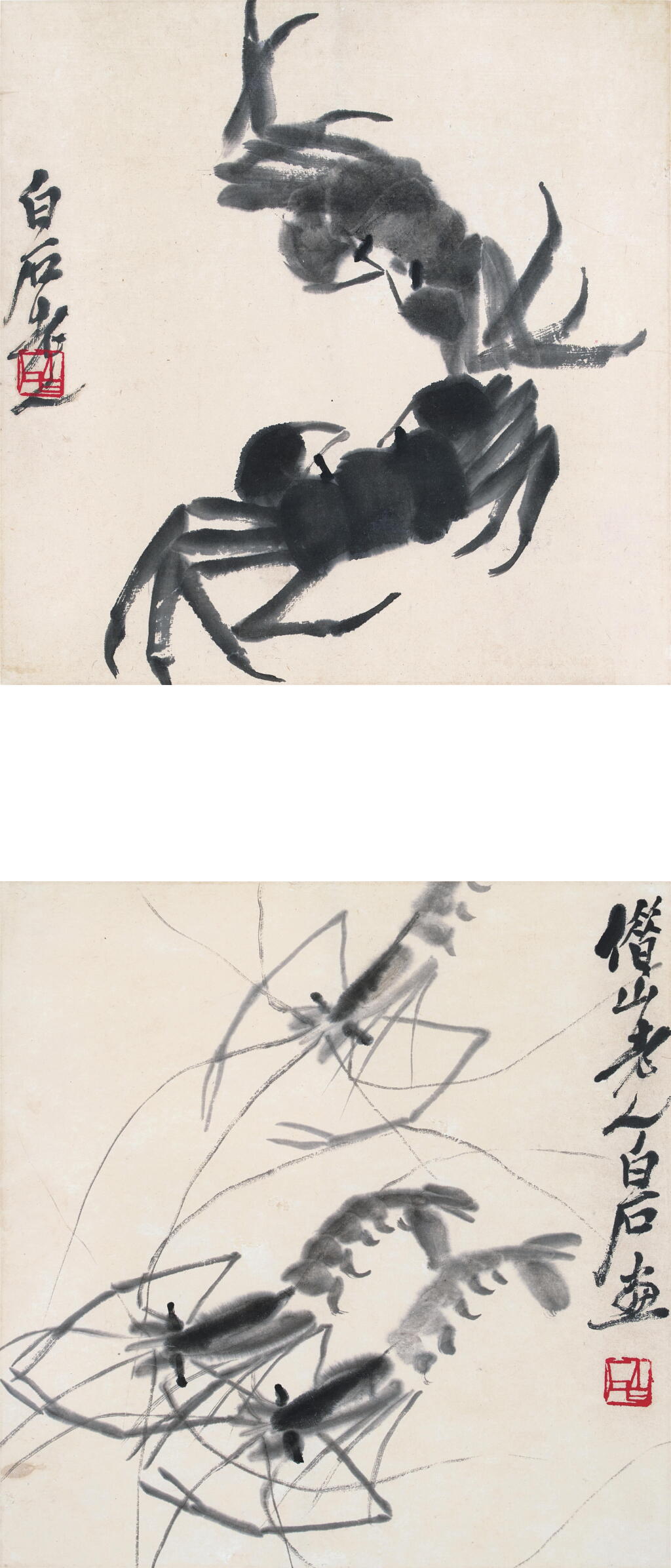 View full screen - View 1 of Lot 2649. 齊白石 蝦蟹圖 | Qi Baishi, Crabs and Shrimps.