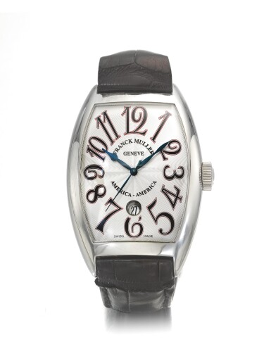 View full screen - View 1 of Lot 148. FRANCK MULLER | REF 8880 SC DT AMERICA-AMERICA, A LARGE LIMITED EDITION STAINLESS STEEL TONNEAU AUTOMATIC CENTER SECONDS WRISTWATCH WITH DATE CIRCA 2008.
