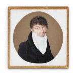 A French slightly oval miniature on ivory representing a young man, probably Jean-Baptiste-Claude Odiot, Paris, circa 1800 | Miniature légèrement ovale sur ivoire représentant un jeune homme, probablement l'orfèvre Jean-Baptiste-Claude Odiot, Paris, vers 1800