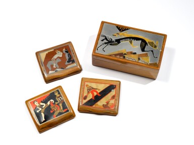 View full screen - View 1 of Lot 14. Group of Three Cigarette Cases and One Tobacco Box.