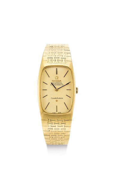 View full screen - View 1 of Lot 8173. OMEGA | CONSTELLATION, REFERENCE 153'029, A YELLOW GOLD BRACELET WATCH, CIRCA 2000.