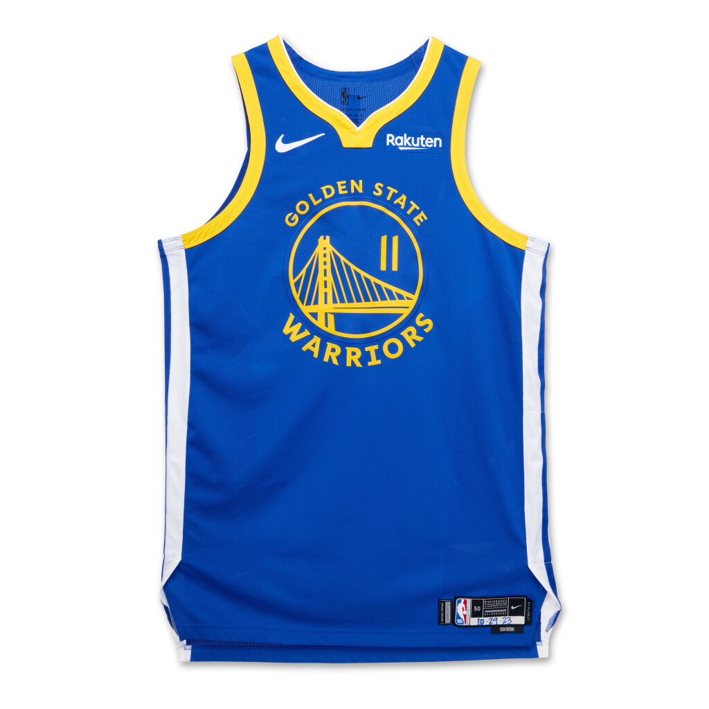 View full screen - View 1 of Lot 113. Klay Thompson Golden State Warriors 2023-2024 Game Worn Icon Edition Jersey .