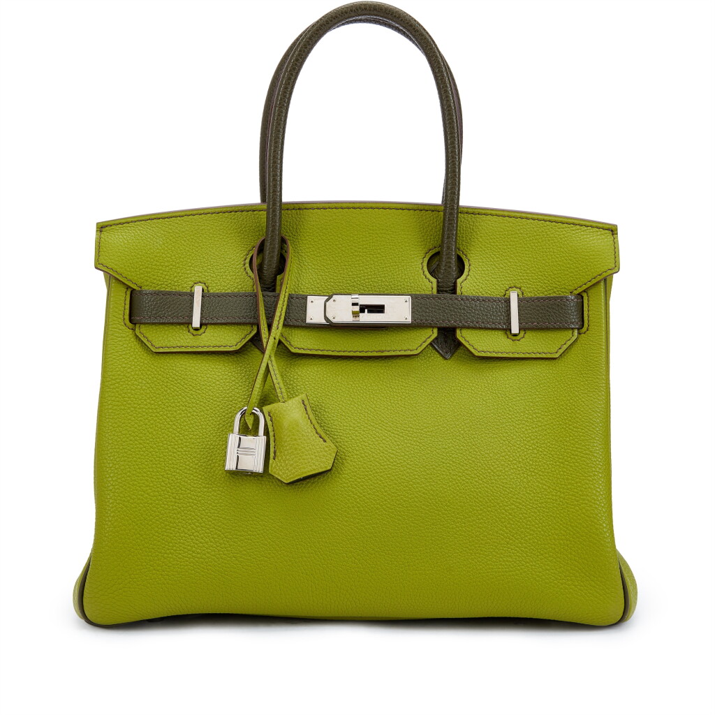View full screen - View 1 of Lot 6140. Vert Anis and Vert Olive Togo HSS Birkin 30 Palladium Hardware, 2009.