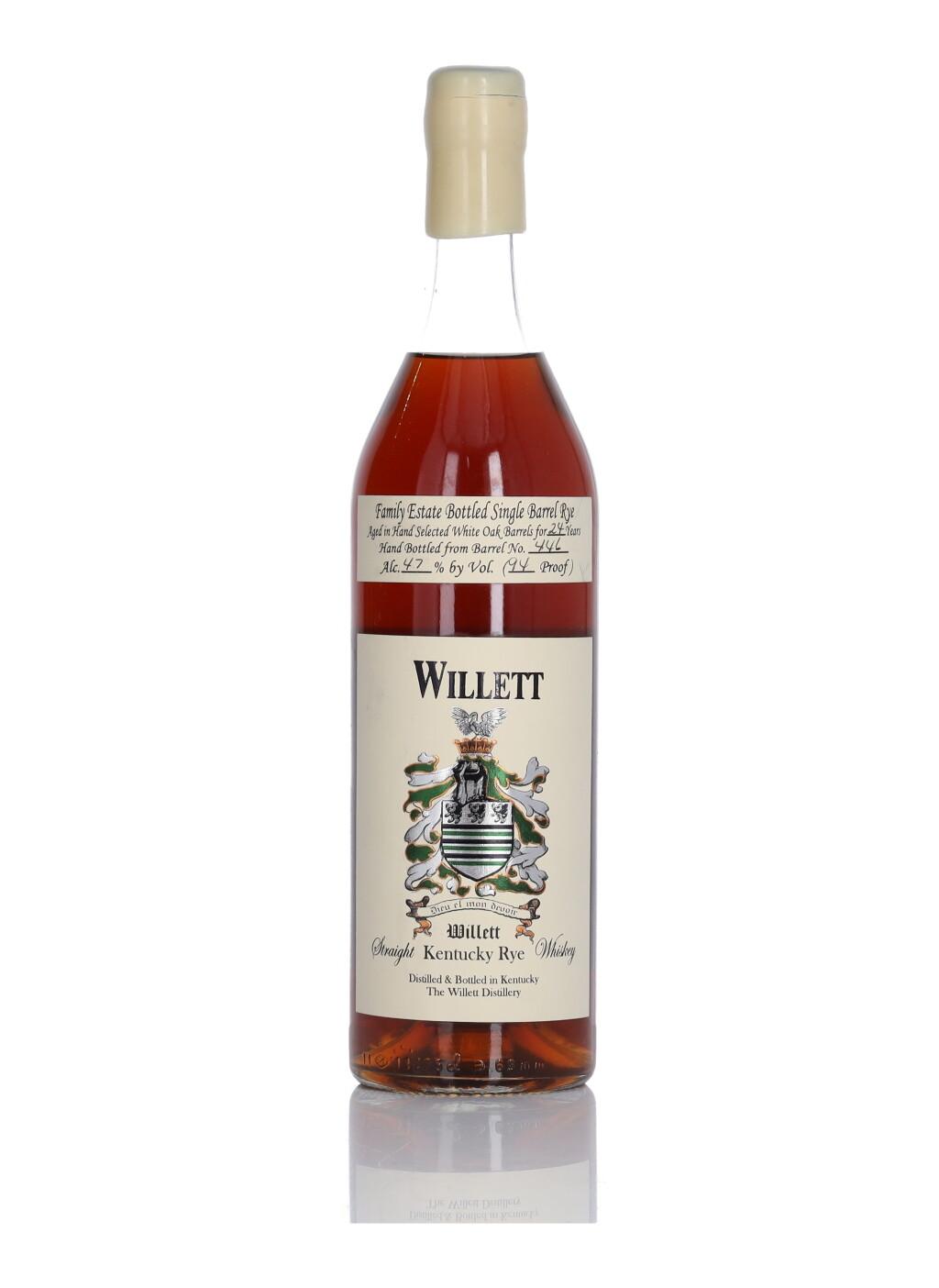 View full screen - View 1 of Lot 357. Willett Family Estate Single Barrel Rye #446 24 Year Old 94 Proof 1984 (1 Bottle 75cl).