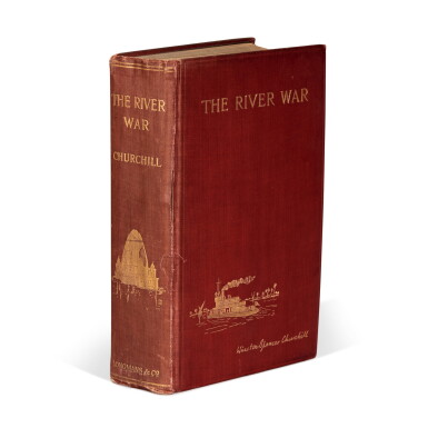 View full screen - View 1 of Lot 150. Winston Churchill | The River War, 1902, red cloth, slip inserted inscribed by Churchill.