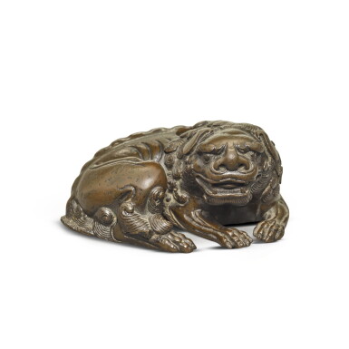View full screen - View 1 of Lot 31. A bronze 'lion' water dropper, Ming dynasty.