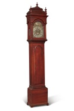 Rare Queen Anne Cherrywood Tall Case Clock, Works by Pearson and Hollinshead, Burlington, New Jersey, Circa 1760
