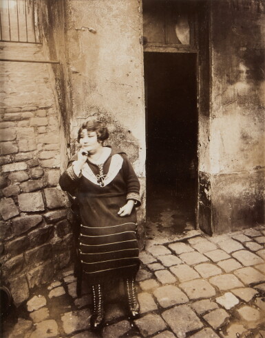 View full screen - View 1 of Lot 27. 'La Villette, rue Asselin, fille publique faisant le quart devant sa porte, 19e'.