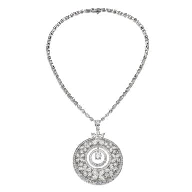 View full screen - View 1 of Lot 1371. DIAMOND 'BUTTERFLY MEDALLION' PENDANT NECKLACE | 格拉夫 | 鑽石 'BUTTERFLY MEDALLION' 吊墜項鏈.