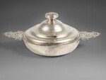 A Louis XV Silver Covered Écuelle, Claude-Antoine Thiebaud, Salins, 1730-1740