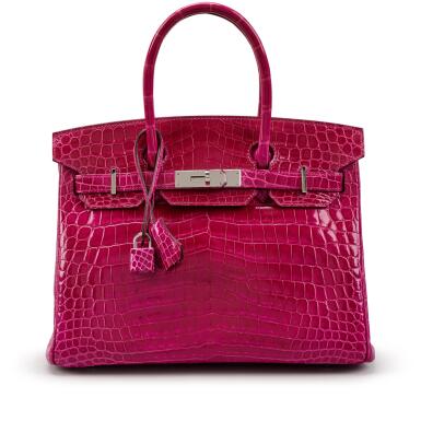 View full screen - View 1 of Lot 14. Rose Scheherazade Shiny Niloticus Crocodile Birkin 30 Palladium Hardware, 2012.