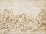 A bacchanal with putti, nymphs and satyrs