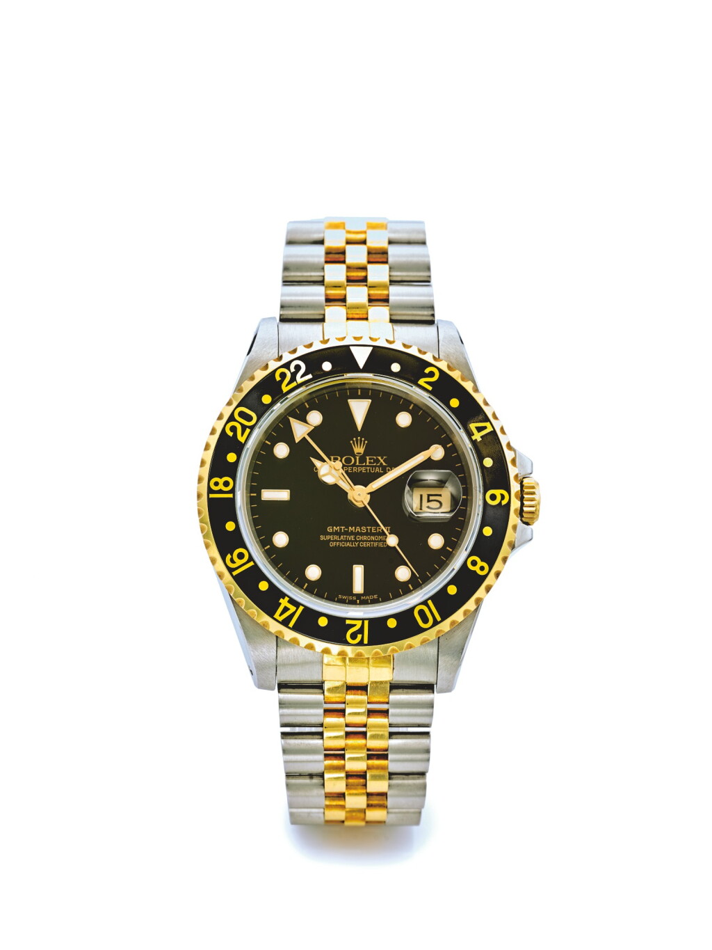 View full screen - View 1 of Lot 8. ROLEX | REF 16713 GMT-MASTER II, A STAINLESS STEEL AND YELLOW GOLD AUTOMATIC DUAL TIME ZONE WRISTWATCH WITH DATE AND BRACELET CIRCA 1990.