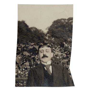 View full screen - View 1 of Lot 134. Photographie originale de Marcel Proust au Jardin des Tuileries. 1921..