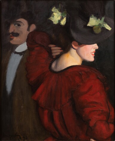 View full screen - View 1 of Lot 217. La Femme à la berthe rouge.