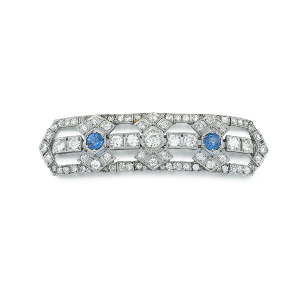 View full screen - View 1 of Lot 56. Sapphire and diamond necklace plaque .