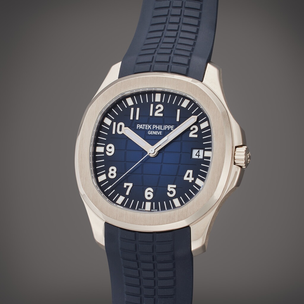 View full screen - View 1 of Lot 192. Reference 5168G-001 Aquanaut | A white gold automatic wristwatch with date, Circa 2019.