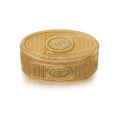 View full screen - View 1 of Lot 10. A Two-Colored Gold and Enamel Snuff Box, Jean-François Dodard, Paris, 1765.