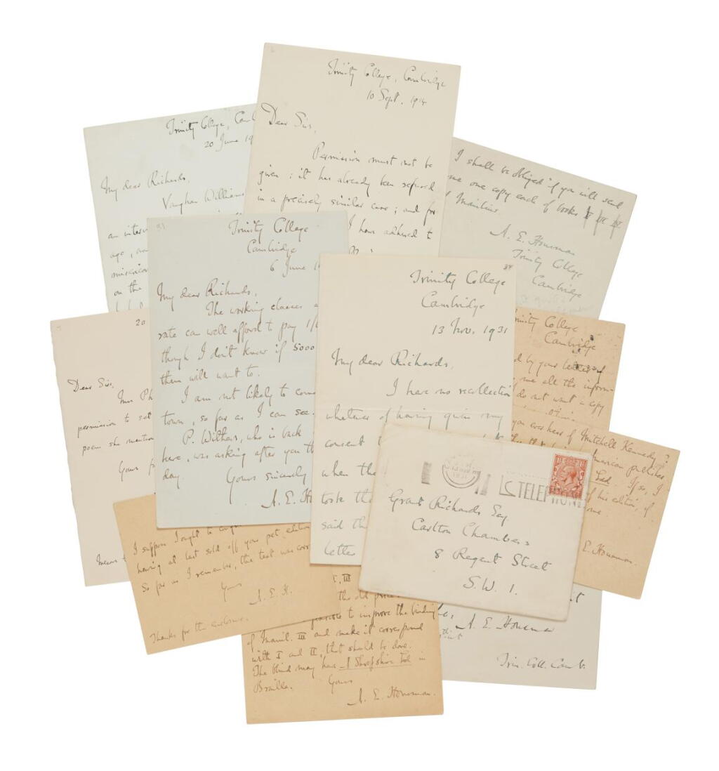 View full screen - View 1 of Lot 2. A[lfred]. E[dward]. Housman | “The only merits of any edition are correctness and legibility.”.