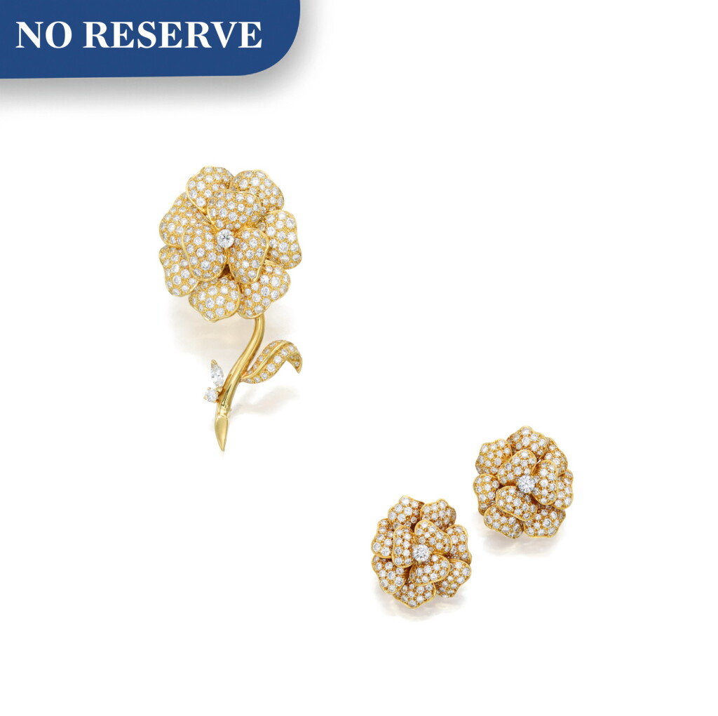View full screen - View 1 of Lot 150. Tallarico | Diamond Clip-Brooch and Pair of Earclips.