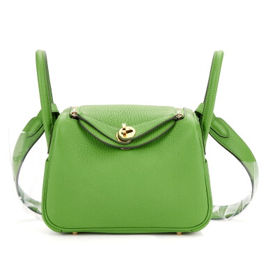View full screen - View 1 of Lot 3100. Vert Yucca Clémence Mini Lindy 20 Gold Hardware, 2023.
