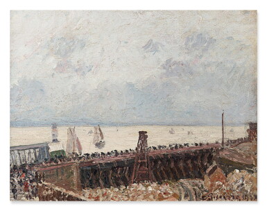 View full screen - View 1 of Lot 135. Entrée du port du Havre, temps gris.