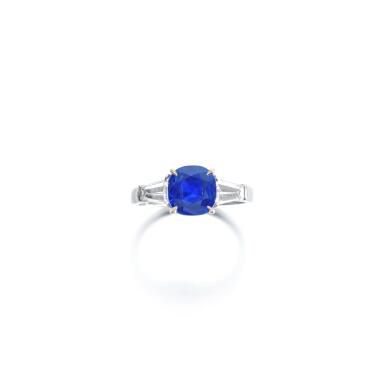 View full screen - View 1 of Lot 563. Sapphire and diamond ring.
