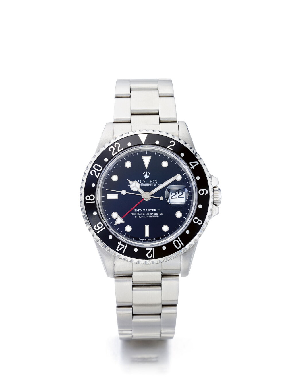 View full screen - View 1 of Lot 50. ROLEX | GMT-MASTER REF 16710, A STAINLESS STEEL AUTOMATIC DUAL TIME WRISTWATCH WITH DATE AND BRACELET CIRCA 1996.