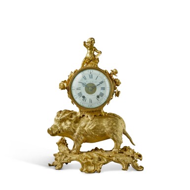 View full screen - View 1 of Lot 151. A Louis XV Gilt Bronze Mantel Clock, Possibly 18th Century with alterations.