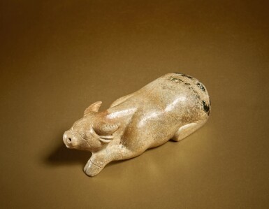 View full screen - View 1 of Lot 118. A jade carving of a water buffalo, Western Han dynasty .