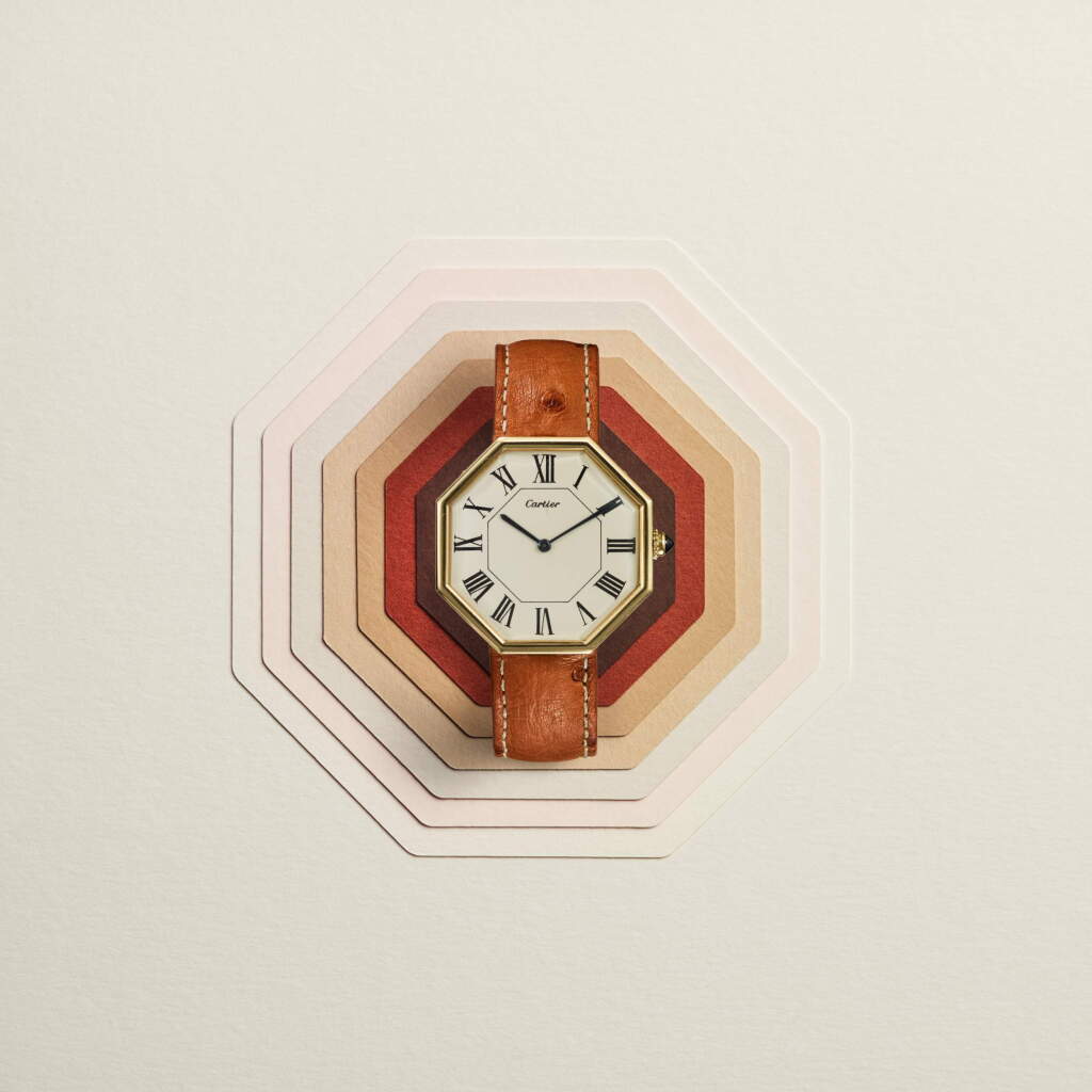 View full screen - View 1 of Lot 113. Octagonal | A rare yellow gold octagonal wristwatch with original yellow and pink gold deployant buckle, Circa 1976.