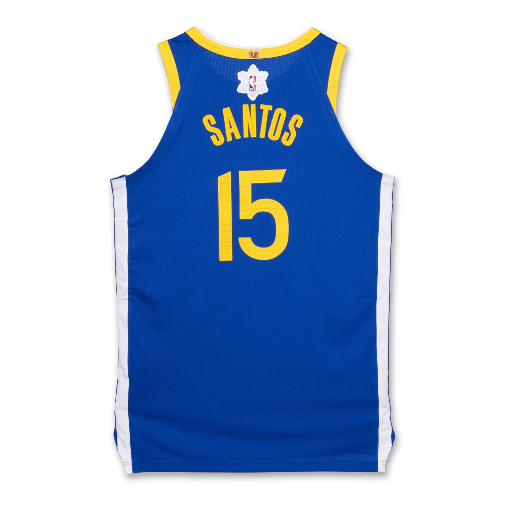 View full screen - View 1 of Lot 126. Gui Santos ‘Christmas Day’ Golden State Warriors 2024-2025 Game Worn Icon Edition Jersey .
