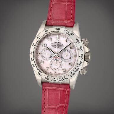 View full screen - View 1 of Lot 34. Reference 16519 Daytona | A white gold automatic chronograph wristwatch, Circa 1997.