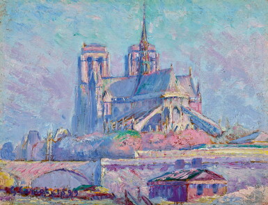View full screen - View 1 of Lot 488. GUSTAVE CARIOT | ÉTUDE DE NÔTRE DAME PRISE DU PORT AUX VINS.