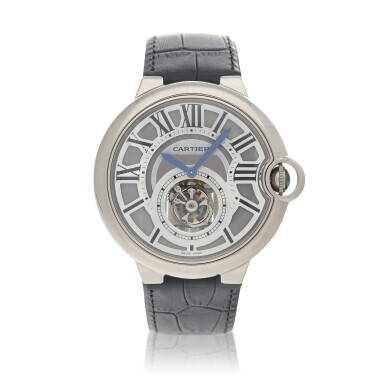 View full screen - View 1 of Lot 539. Ballon Bleu, Ref. 3089 White gold flying tourbillon wristwatch Circa 2010.