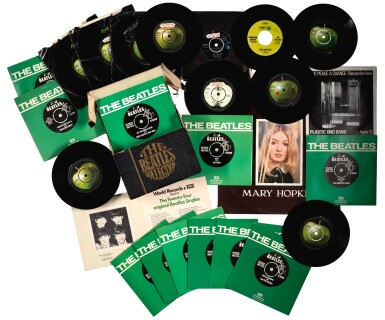 View full screen - View 1 of Lot 24. THE BEATLES | Collection of 46 vinyl 45rpm singles, and one LP album.