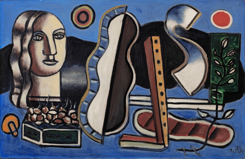 View full screen - View 1 of Lot 137. Objets contrastés sur fond bleu.