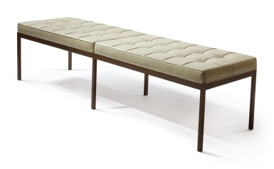 View full screen - View 1 of Lot 20. FLORENCE KNOLL | THREE-SEATER BENCH.